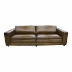 LISSON FINEST TOP GRAIN LEATHER 3-SEATER SOFA COUCH SETTEE LATTE
