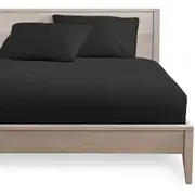 Ultra Soft Deep Fitted Sheet Set Pillowcases Single Double Queen King - Black