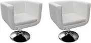 Bar Chairs 2 pcs White Faux Leather Home Chairs