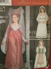 Simplicity Sewing Pattern 9836 Girls Renaissance Dress Costume Size 7-14 Uncut