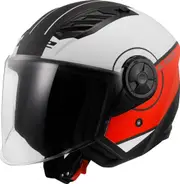 LS2 OF616 Airflow II Cover Jet Helmet, white-red, Size S for Men White Red
