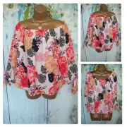 NEW LADIES WALLIS TOP SIZE L 16/18, Floral Off The Shoulder Occasion Blouse
