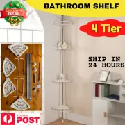 4 Tier Telescopic Bathroom Shelf Adjustable Wall Corner Shower Rack Organizer AU