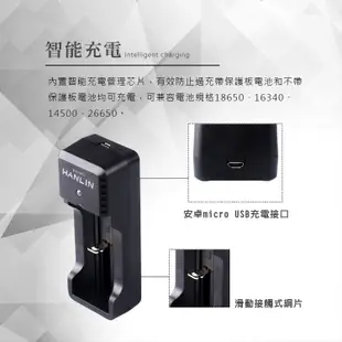 HANLIN-POW1-單槽18650電池USB充電器 現貨 18650 電池 充電器 燈號提示 USB