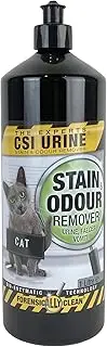 CSI Urine Cat Kitten Stain & Odour Remover, 1L, Bio-Active Enzyme Formula, Urine, Faeces & Vomit Cleaner, Eliminates Urea & Uric Acid Crystals, Prevents Remarking, Biodegradable & Natural Ingredients