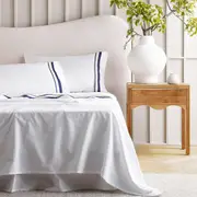 Renee Taylor 1000 TC Egyptian Cotton Cloud Sheet sets White Navy