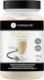 Formulite Protein Shake Tub 770g, High Protein Low Sugar Meal Replacement Shake Powder for Men and Women. VLCD (Very Low Calorie Diet) Shakes (Banana)