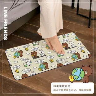 LINE FRIENDS軟式珪藻土吸水地墊 加長腳踏墊 吸水墊80x38cm【5icoco】 (9折)