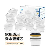 在飛比找momo購物網優惠-【ANTIAN】12顆入 超濾濾水壺濾芯 家用廚房活性炭全效