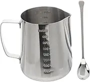 Homoyoyo Stainless Steel Latte Art Cup Self Stirring Mug for Coffee Rust Scale Inside for Melting Wax Silver