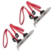 2Pcs Dual Port SATA Serial ATA Cable to eSATA Bracket Adapter Cable