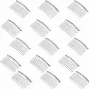15Pcs Bridal Hair Clips Plastic Hair Comb Slides 14 Teeth Veil Combs Hair Comb Clips Stretch Combs for Women Girls Ladies(Clear)