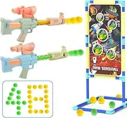 Shooting Game Toys for 6 7 8 9 10+ Year Old Boys, 2pk Foam Ball Air Gun Toys with 48 Foam Balls & Shooting Target, Birthday Gift for Kids, Girls, Indoor & Outdoor Game, Compatible with Nerf Toys Gun