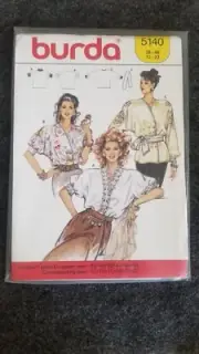 BURDA MISSES BLOUSE Elegant 5140 Sewing Pattern SEALED Vintage