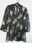 Lady's Kmart Pintuck Top Black Rose Size 16, NEW WITH TAGS