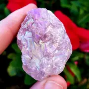 Pink aura quartz raw rough Natural Metaphysical Crystal Healing Stones -1pc