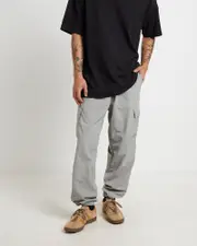 Nylon Cargo Jogger Pants in Grey