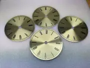 Set of 4 Clock Dials Roman Numerals Round Gold Metal 4" Time Ring 3 1/2"
