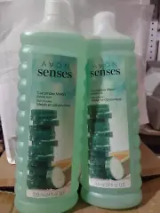 2 Avon Senses Cucumber Melon Bubble Bath 24 oz. NEW