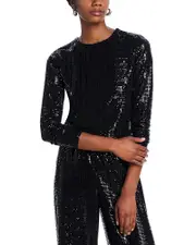 Alice and Olivia Delaina Sequin Crop Top