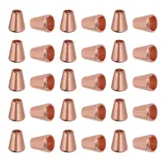 Bell Stopper Conical Cord Ends, 30Pcs Cord Fastener for Bags, Bright Rose Gold
