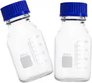 iplusmile 1set Glass Sample Bottles with Wide Mouth Sealing Laboratory Vials for Precise Measurement and Easy Access for and Industry Use 2pcs