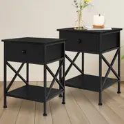 ALFORDSON 2x Bedside Table Retro Wooden Nightstand Vintage