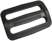 1.5" Black Plastic Tri-Glide Slides Smooth Adjustable Webbing Slider Buckle Pack