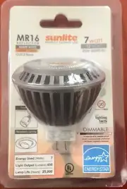 Sunlite 80090 MR16 7 Watt LED 2700K GU5.3 base 12 Volt 1 dozen lamps $6.50 each