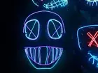 LED Halloween Mask Purge Wire 2 COLOR Party LED Glow Light up Mask round eye