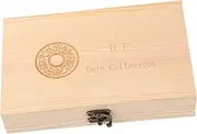 TOGEVAL 1Set Banknote Collection Box Portable Protective Case for Currency Stamps Souvenirs for Coin Collectors Document Storage Sturdy Wood Material