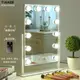 大號三色LED帶燈泡方形臺式便攜梳妝鏡美顏補妝鏡ins網紅鏡 雙十一購物節