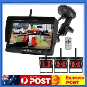 7" Digital Wireless Quad Monitor BSD 3x Backup Camera RearView Reverse for Truck