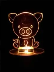 Pig Flashing Night 3D LED Battery USB Night Light 7 Colour Change Lamp
