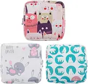 HJZHII 3PCS Sanitary Napkin Storage Bag, Menstrual Pad Zipper Bag Period Pouch Portable Period Bag Tampon Holder Tampon Bags for Women Girl Daily Use Outdoor Travel (Style 2)