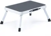 Step Stool,Folding One Step Ladder with Non-Slip Rubber Mat,Lightweight Steel Kitchen Stool,Holds up to 150KG
