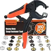 Heavy Duty Snap Fastener Tool Adjustable Snap Setter Tool Includes 20 Sets 15mm Snaps for Boat Cover, Replacing Metal Snaps, Repairing Boat Covers, Canvas, Sewing, Tarps