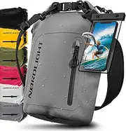 [Nordlight] Dry Bag Waterproof Bag with Mobile Phone Case 5L 10L 20L 30L Litre + Roll Top, Shoulder Strap | Dry Bag Waterproof Backpack Bag Pack Bag Duffel Bag Water Bag Wetbag | Bathing Swimming Beach