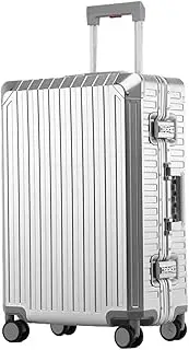 [ANNI RIEL] All Aluminum Magnesium Hardshell Carry On Luggage 28 inch, Airline Approved Hardside Carry on Suitcase with Spinner Wheels, Checked Luggage Metal Rolling Luggage Case for Travel, Business,