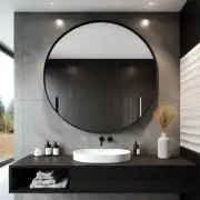 Black round Mirror 30 Inch Bathroom Vanity Circle Mirror - Elegant Wall Mirror w