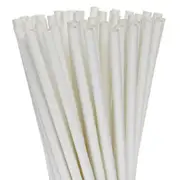 GGP 50 Pack White Drinking Straws Biodegradable Eco Paper Birthday Party Event Bistro Bar Cafe Take Away
