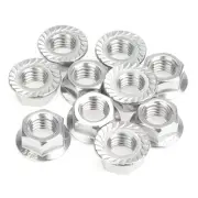 10 Pieces 1/2”-13 Flange Nuts, Serrated Flange Hex Lock Nuts Assortment Kit, ...