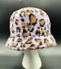Men's Kangol Lavender Faux Fur Animal Leopard Print Bucket Hat NWT LG Festival