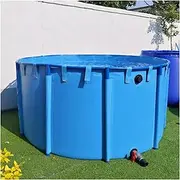 Canvas Fish Pond Pool, Folding Thicken Tarpaulin Pool Above Ground, Durable Water Storage Tank, Waterproof Fish Pond Suitable for Outdoor(1.3x0.8m)
