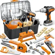 Kids Tool Set with Portable Tool Box & Electronic Toy Drill, Toddler Tool Set...