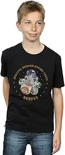 [Absolute Cult] Star Wars The Rise Of Skywalker Rolling Behind Enemy Lines Boys T-Shirt Black 5-6 Years