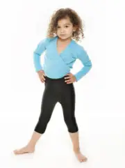 Girls Shiny Nylon 3/4 Length Capri Leggings – Perfect for Children's Dance