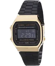 Casio Vintage Illuminator Alarm Chrono Backlight A168WEGB-1B 30M Unisex Watch
