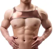 [Generic] Men's Shiny Metallic Muscle Half Tank Tops Sleeveless Shoulder Chest Strap Harness Costume