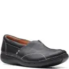 BNIB Clarks Unstructured Ladies UN LOOP STRIDE Black Leather Flat Shoes